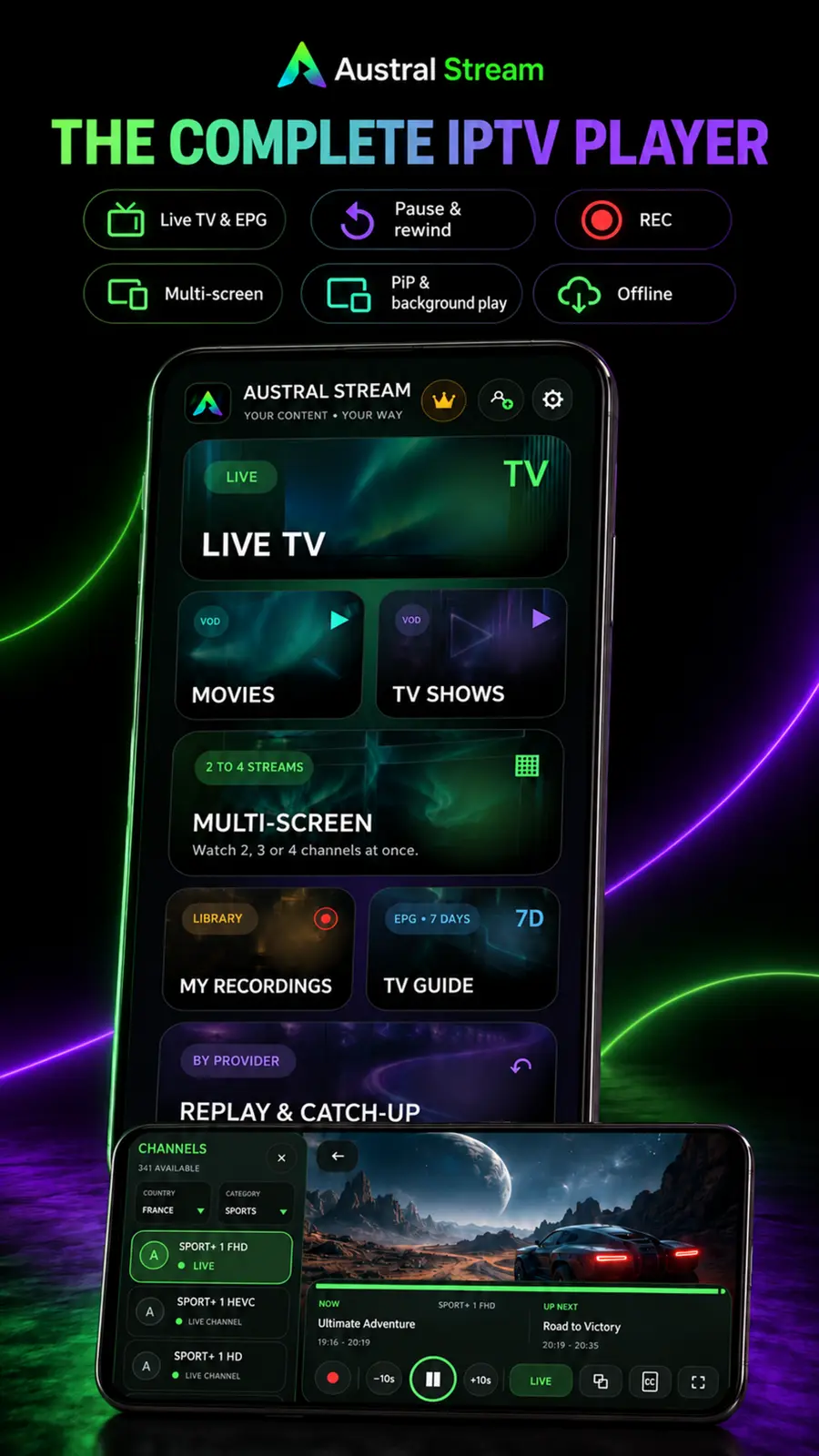 Complete Austral Stream IPTV player