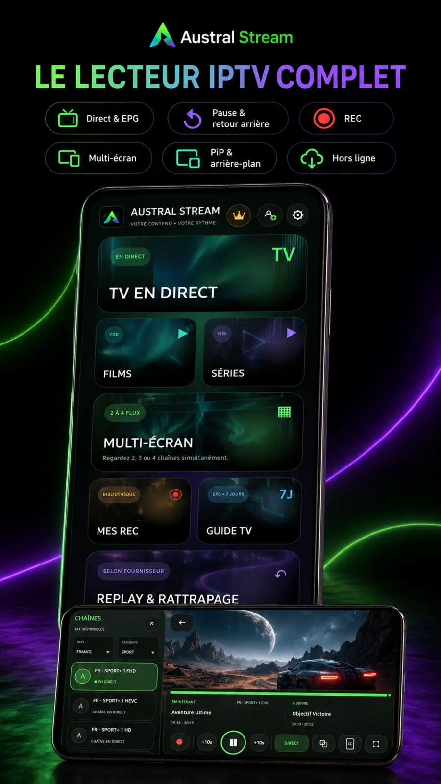 Lecteur IPTV complet Austral Stream