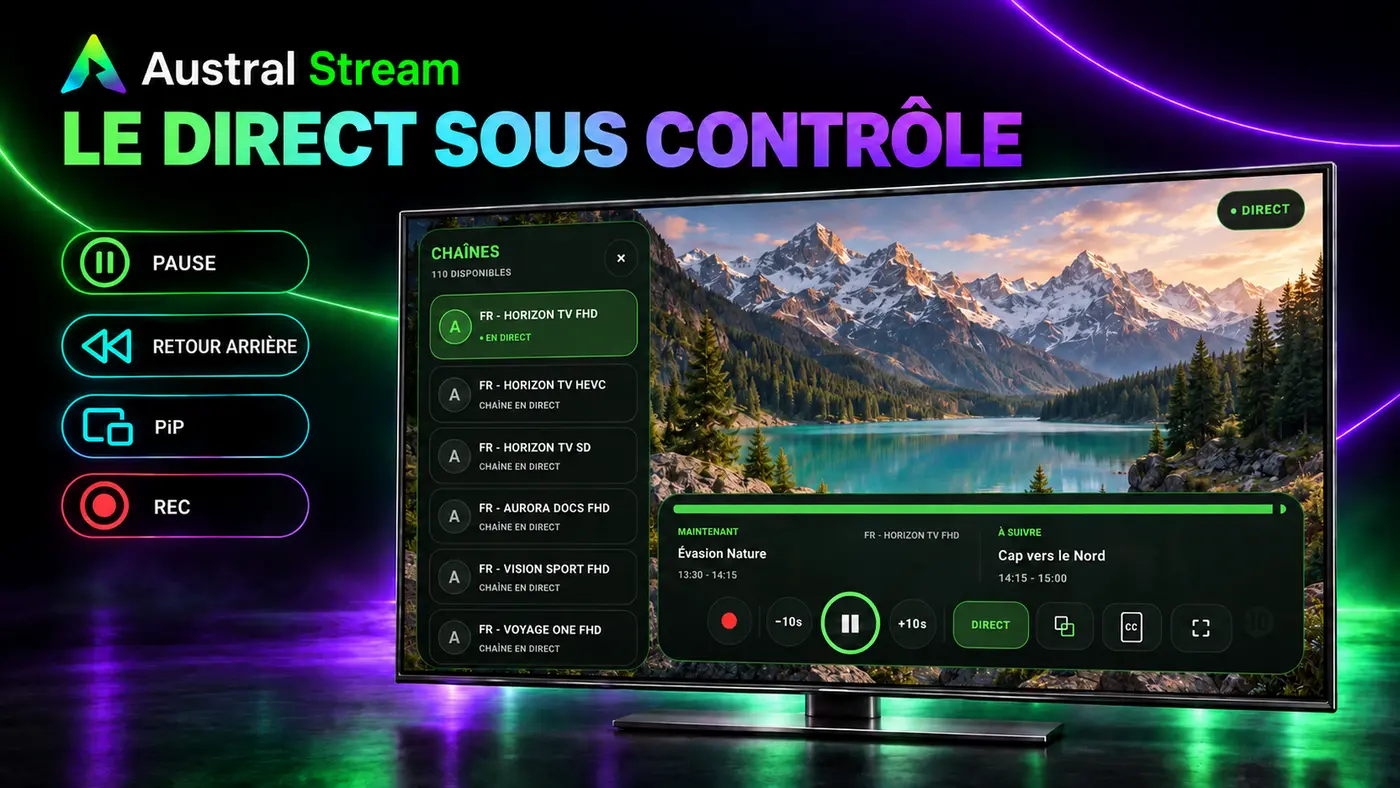 Contrôle du direct dans Austral Stream